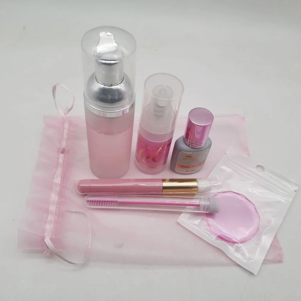 

Lash Foam Cleanser Shampoo Eyelash Extension Adhesive Lash Gel Remover Eyelash extension tool Kit, Pink