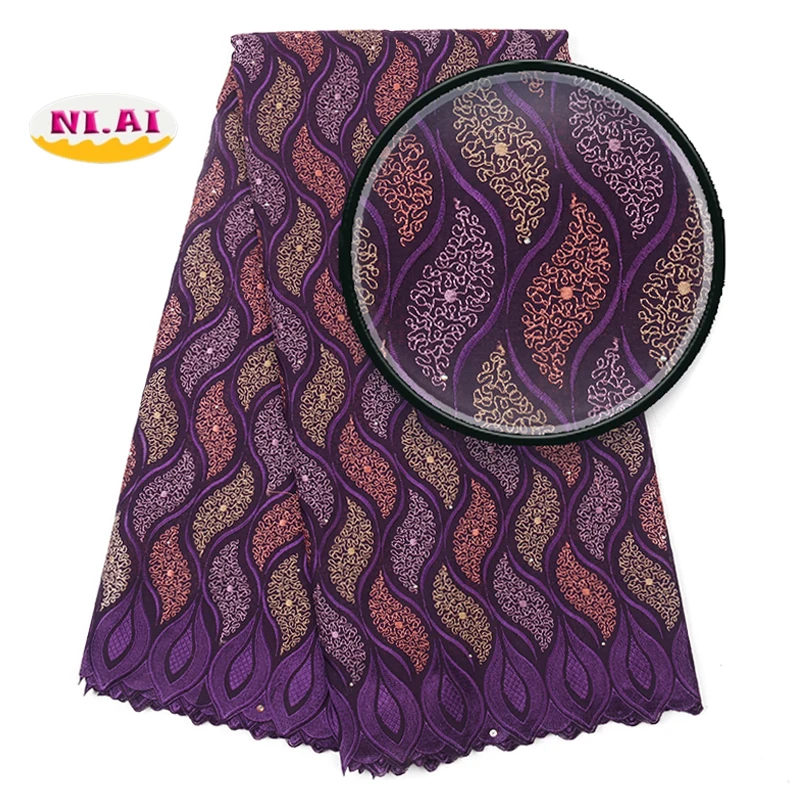 Latest African Swiss Voile Lace Material Embroidered Brode Suisse Nigerian 2019 High Quality 100% Cotton Dry Lace Fabric for Men