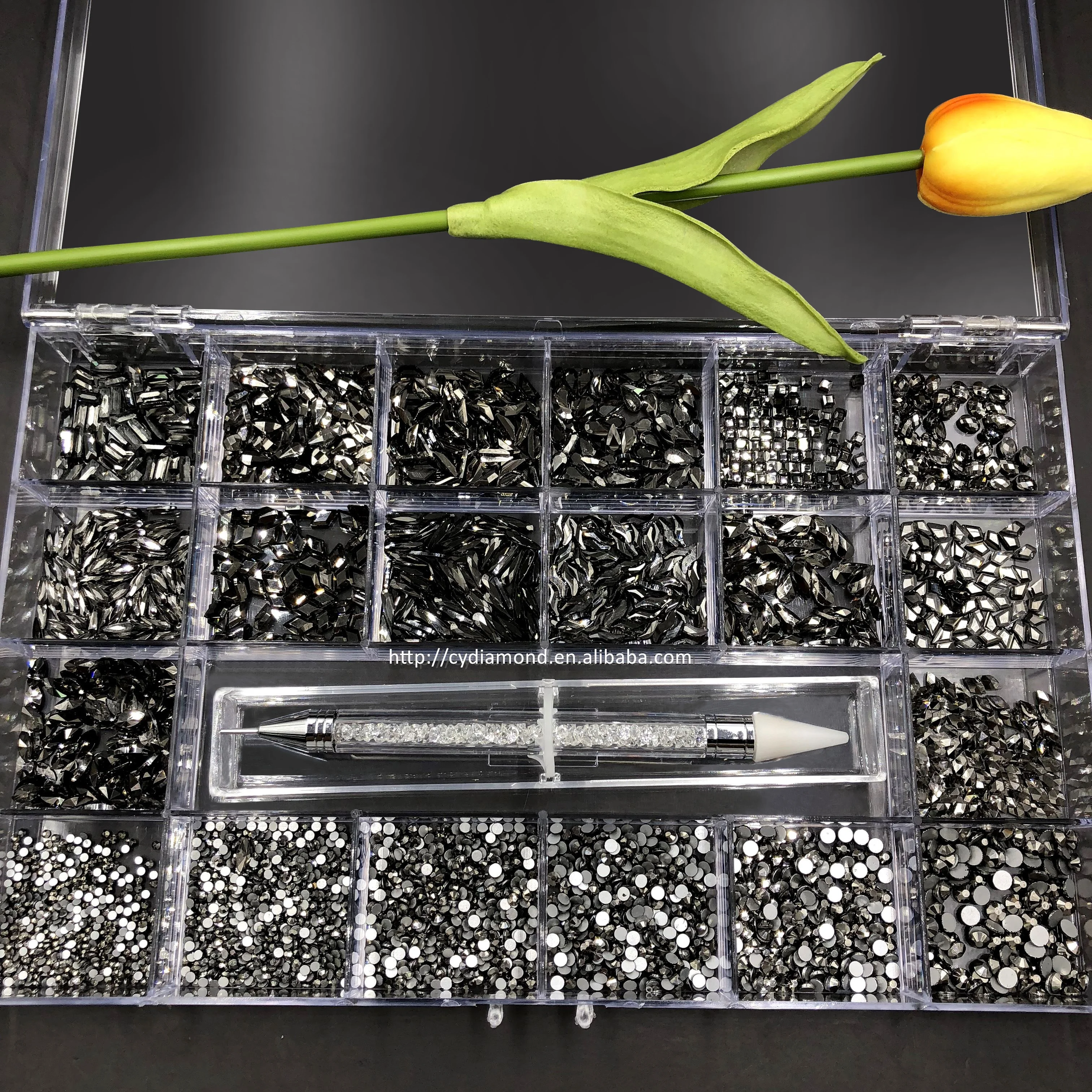 

Nail Crystal Stones Colorful Flames Wholesale Rhinestone Non Bulk High Qualitu Rhinestones Shape, Jet hematite