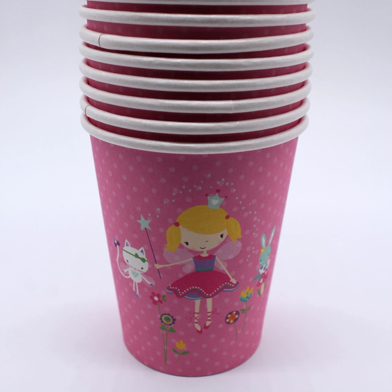 
disposable eco-friendly flower pattern paper cup paper tray paper towel set 