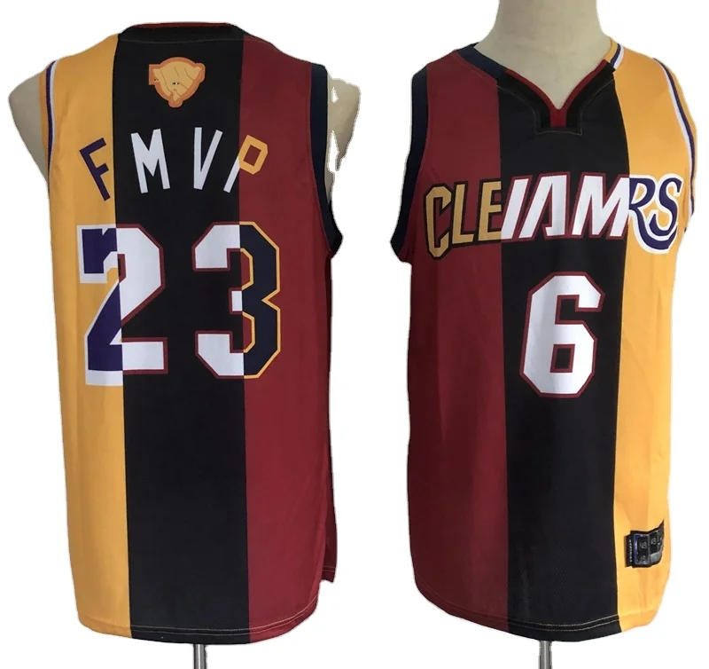 

2021 final FMVP basketball jersey shirt with 23 number James printing, Black