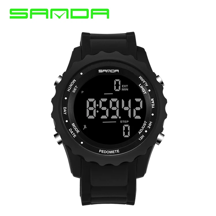 

SANDA 370 Casual Men Sports Waterproof Step Counter Arny Digital Watch Swimming Diving Wristwatch Reloj Hombre Montre