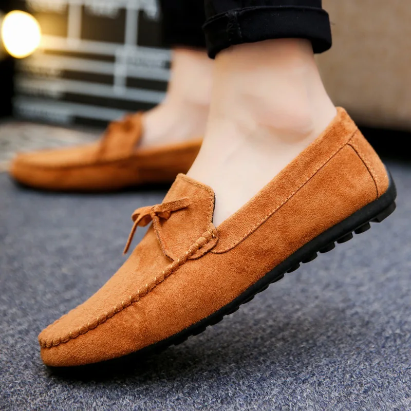 

New design factory wholesale custom casual fashion comfortable soft sole for lazy person man suede shoes, 4 colors