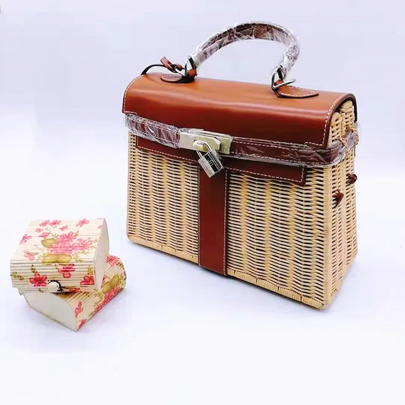 

High quality hand weaving rattan fashion lady hand bags wicker one shoulder bag, Mix color