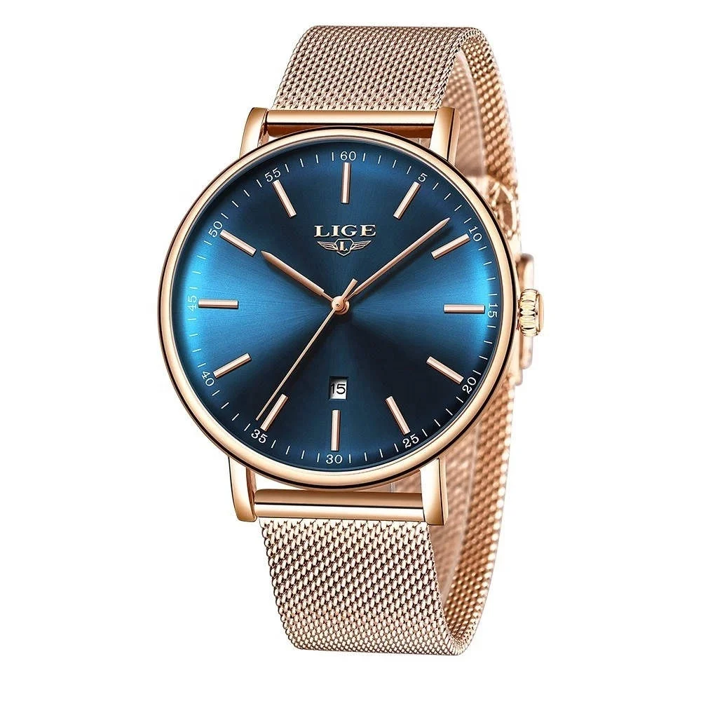 

LIGE 9908 Womens Top Brand Luxury Waterproof Watch Fashion Ladies Stainless Steel watch box luxury