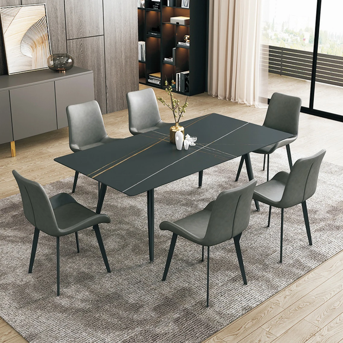 
OEM furniture porcelain artificial sintered stone marble dining table 
