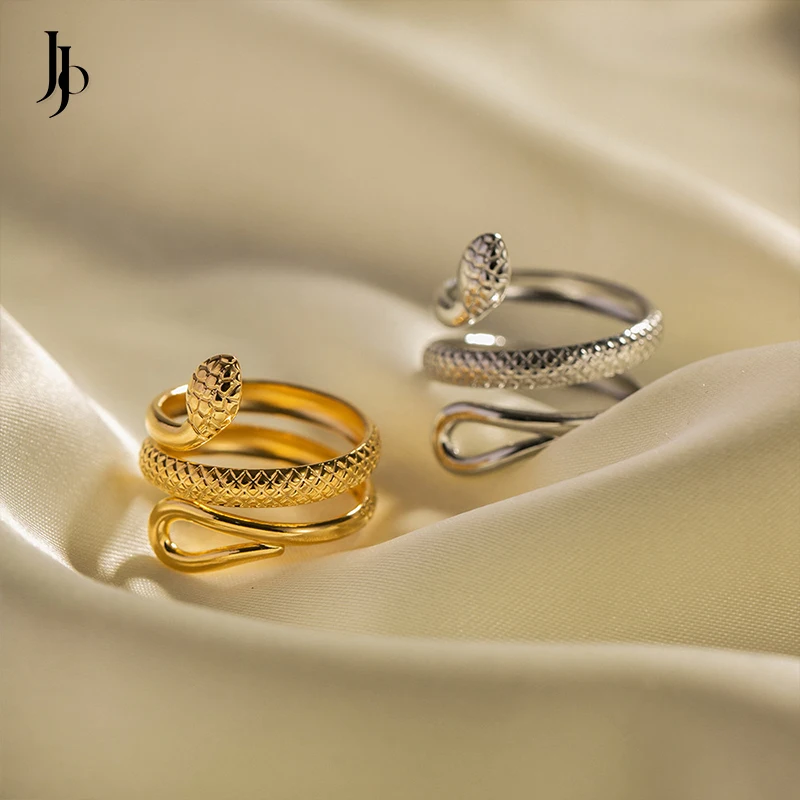 

JOJO Fashion 2023 Insta hot sale 18k gold plated stainless steel snake ring adjustable