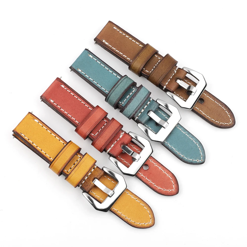 

Universal Genuine Suede Leather Vintage tanned watch Strap 20mm 22mm 24mm