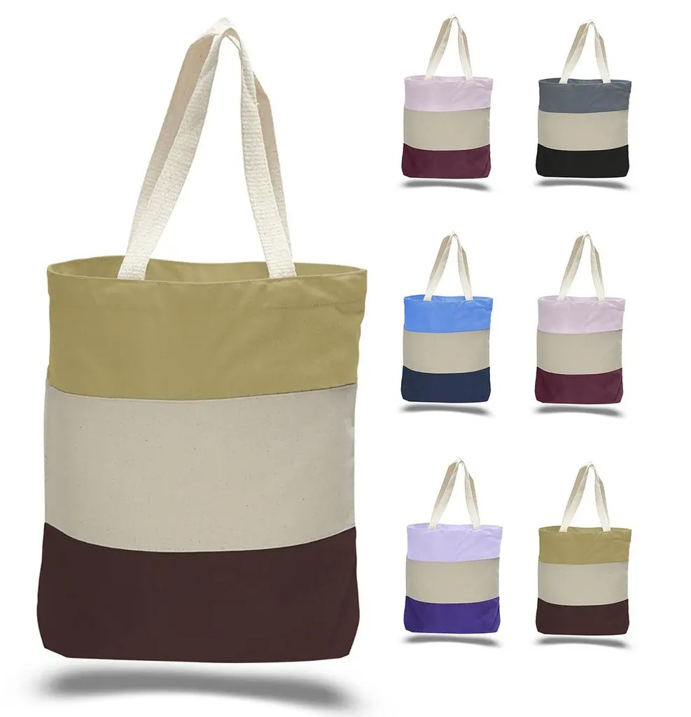 

Wholesale Heavy Canvas Tote Bags Tri-Color black tote shopping bag eco canvas, Customer's requirement