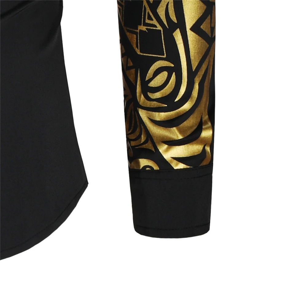 Gold And Black Casual Long Sleeve Shirt 44092 main image 1