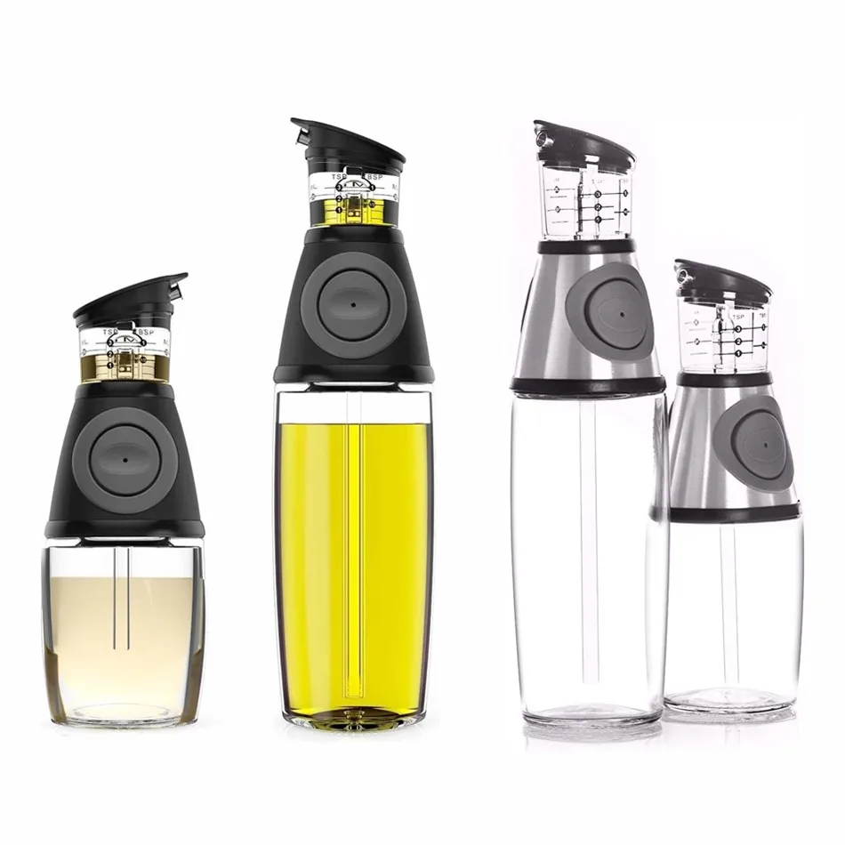 

18 /10 OZ Kitchen 2 Pack Oil and Vinegar Dispenser Set Olive Oil Dispenser Bottle with Measurement Cups