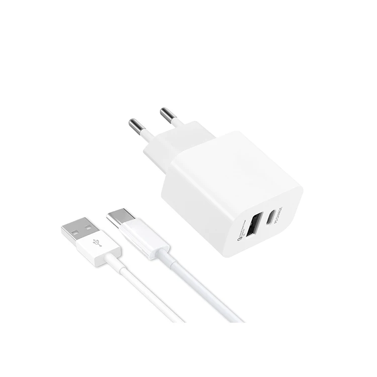 

Hot Selling US EU Plug round straight feet Portable plug wall charger PD 20W cell phone adapter