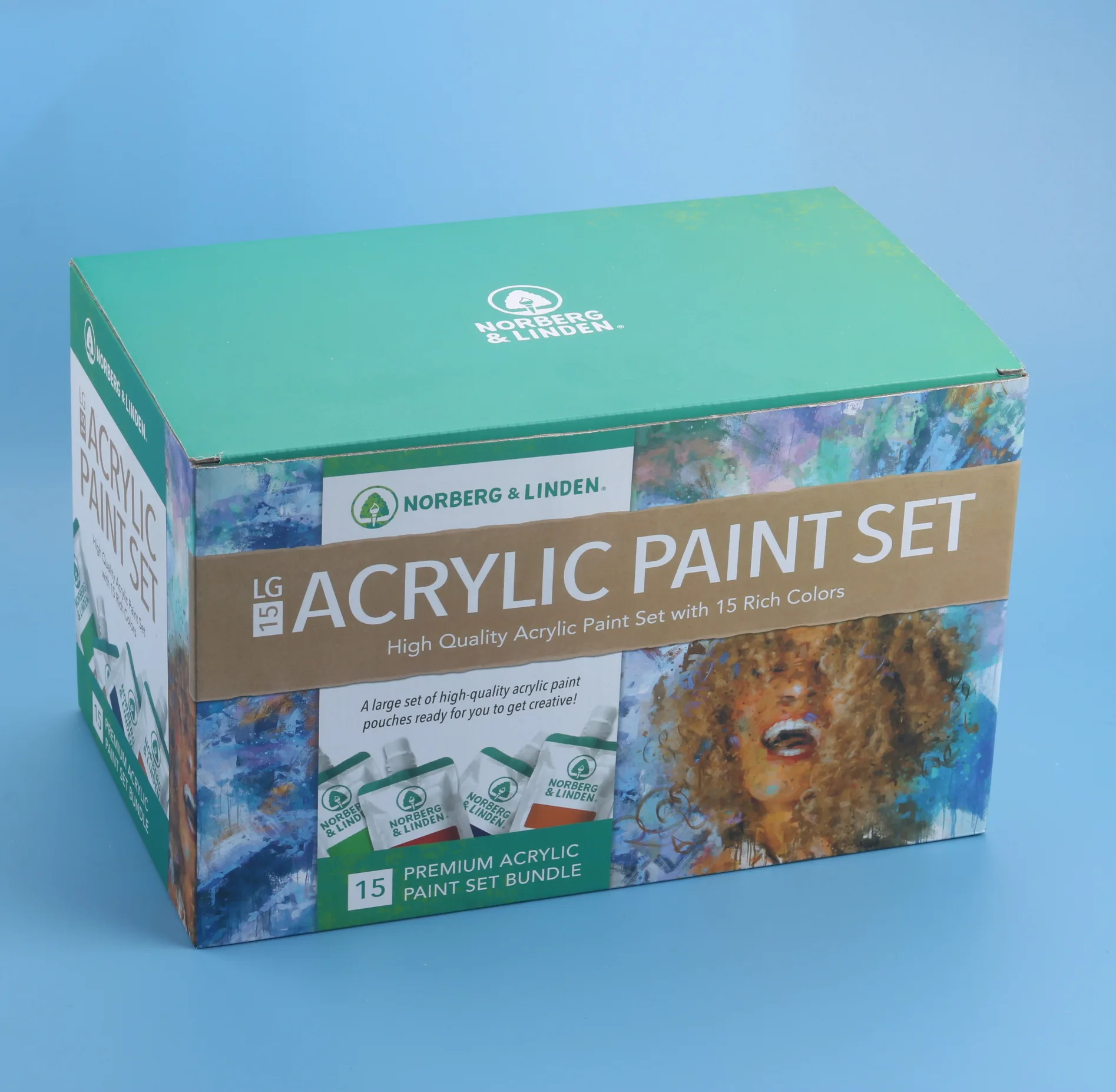 Norberg & Linden Acrylic Paint Set -12 Acrylic Paints 6 Paint