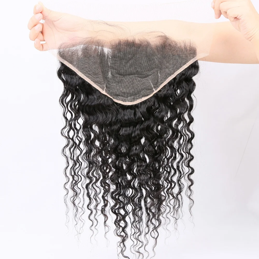

Spanish Wave virgin cuticle aligned hair transparent 13x6 lace frontal deep bleached knots pre plucked hairline HD Lace Frontal