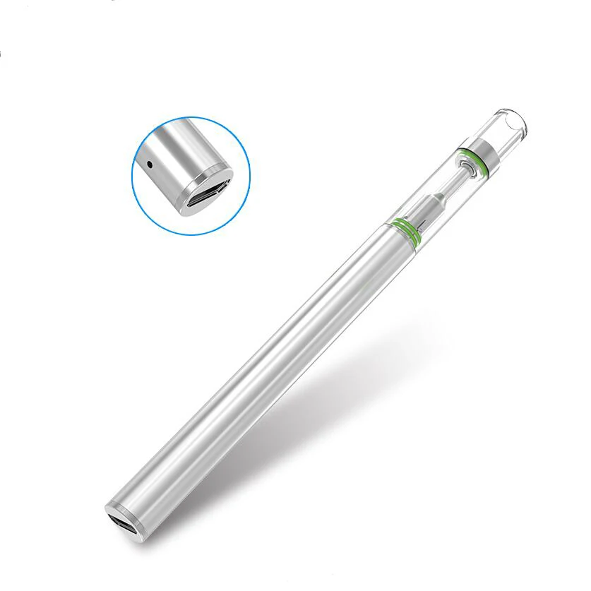 

california u.s.a ceramic .5ml cartridge glass tank buddy BUD D1S disposable cbd vape pen rechargeable, Silver or oem color