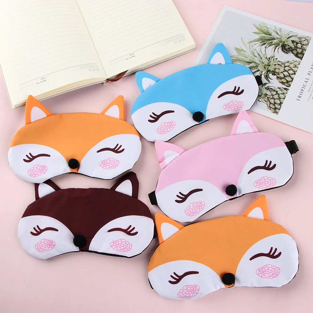 

1PC Korean Fashion Cute Cartoon Fox 3D Natural Relax Sleeping Eye Mask Soft Padded Sleep Travel Shade Cover Blindfold