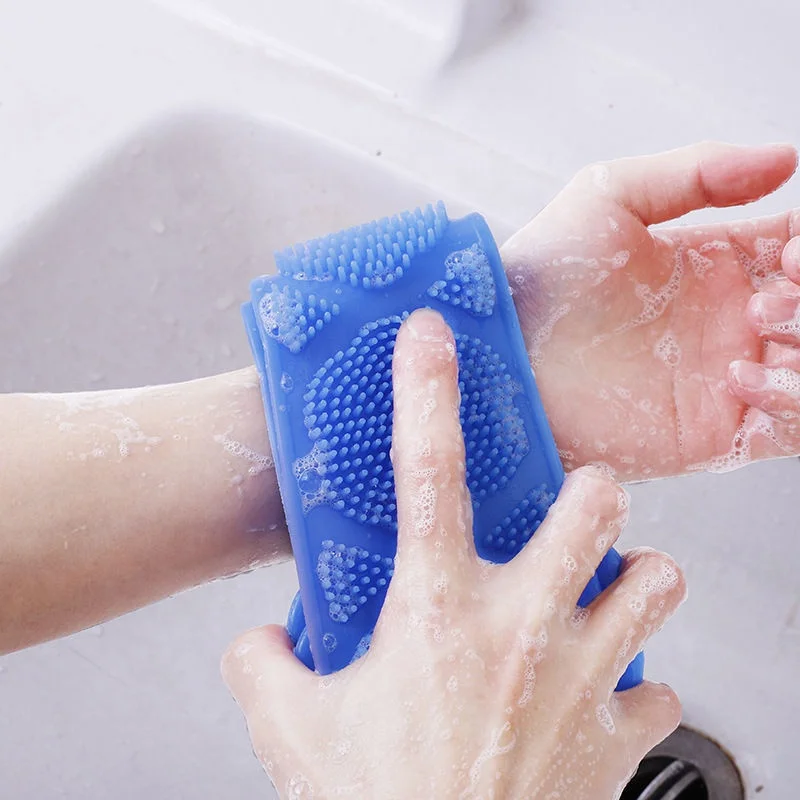 Custom made Silicone Back Scrubber for Shower Handle Body Washer