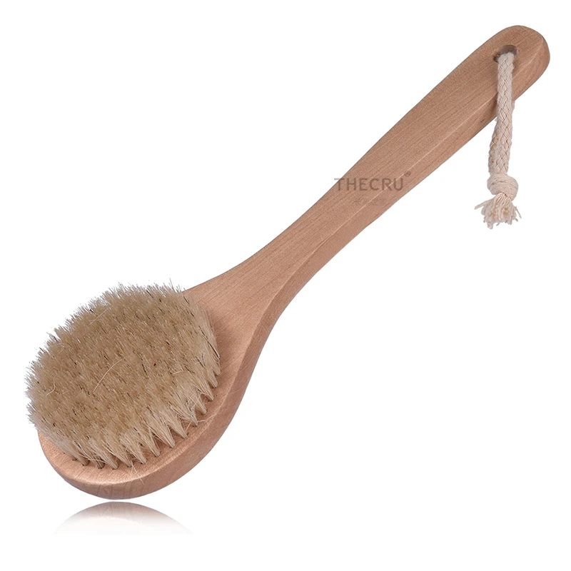 

TREESMILE bath brush 25cm wooden bristle Massage body dry brush OEM logo All Natural brushes Factory Good quality