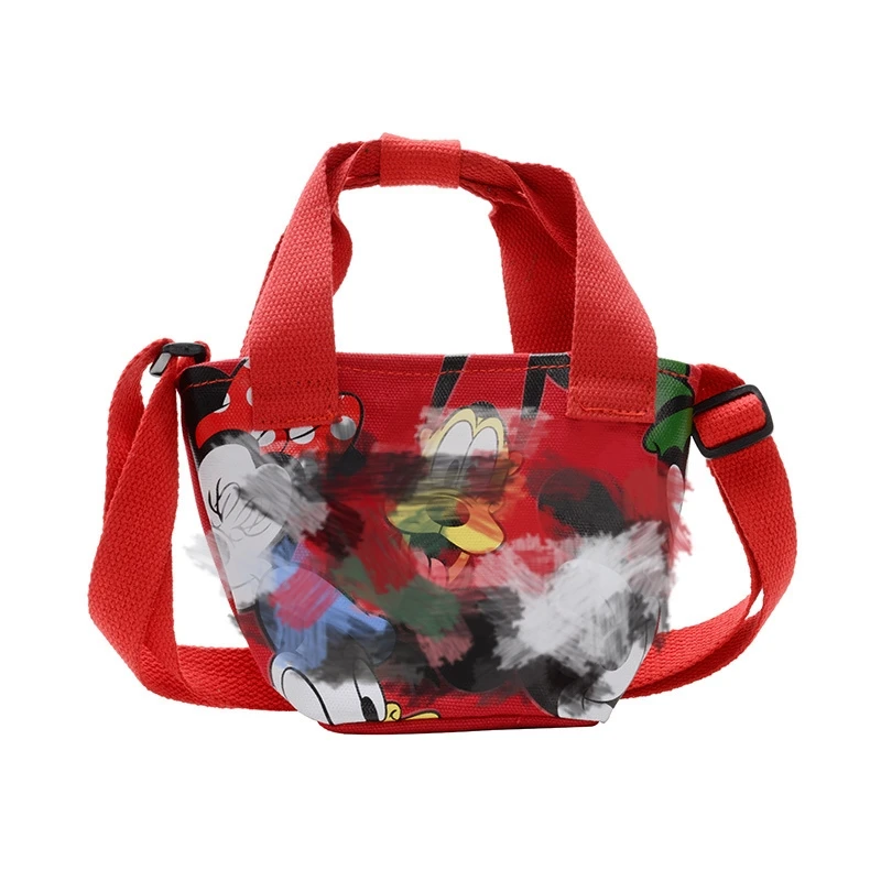 

Kid Mickey Mouse Canvas Crossbody Bag Girl Shoulder Bag Cute Cartoon Mickey Printed Canvas Bag Handbag