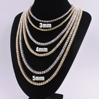 

Mens & Lady Gold Tone Iced Out 1 Row Diamond Tennis cz chain Chain hip hop Necklace