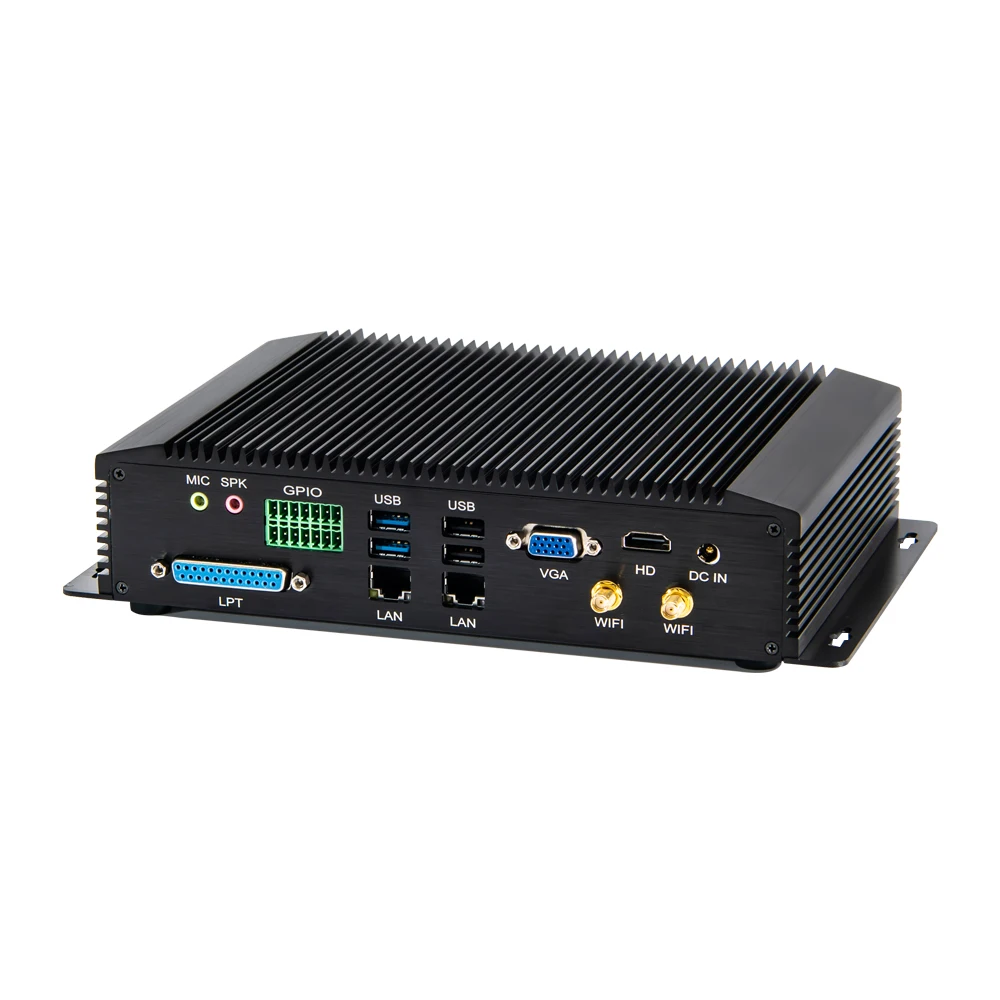 

Topton Fanless Industrial PC Mini Computer Win10 Pro/Linux Ubuntu,Intel i7-8550U 2*Intel Lan 6 COM 8USB GPIO LPT HD VGA Mini PC