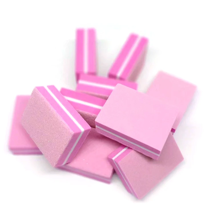 

Stock Mini 2 side colorful false nail sponge buffer, Custom color accepted