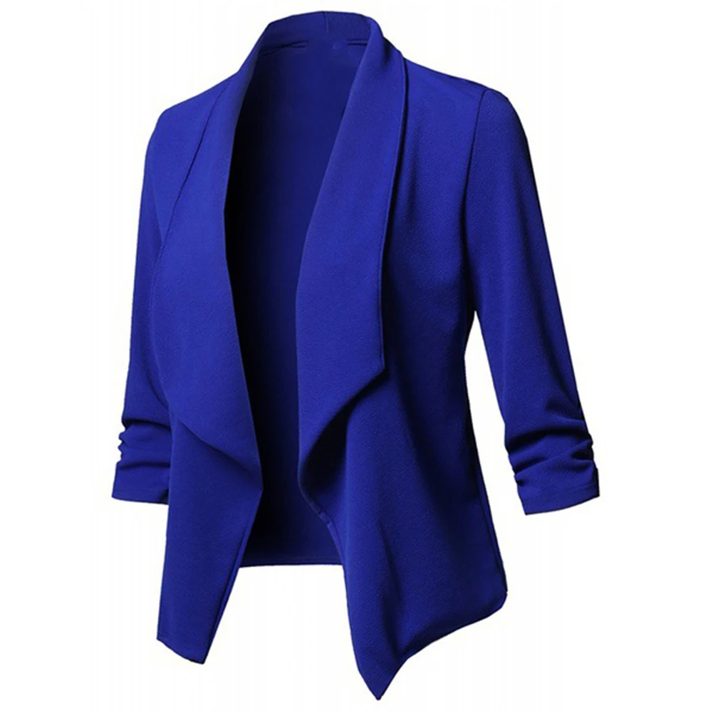 

10 colors S-5XL Business Office Women Blazer Solid Color Long Sleeve Blazer Lapel Open Front Short Suit Jacket For Women's Coat