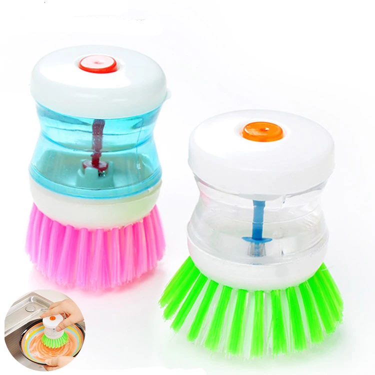 

New Creative Product Plastic Professional Cheap Small Round Kitchen Pot Brush