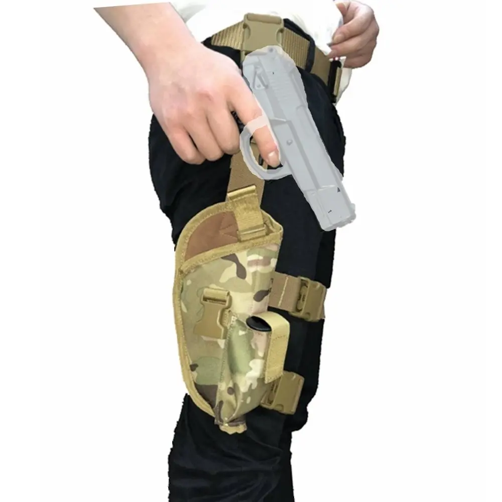 

Tactical Glock Gun Case Military Airsoft Holster Pistol Drop Leg Holster Thigh Gun Holster Right Hand Bag Hunting Accessories, Black, tan, camo