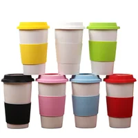 

Seaygift sublimation custom double walled ceramic tumbler porcelain take away coffee cups travel mug with silicone lid