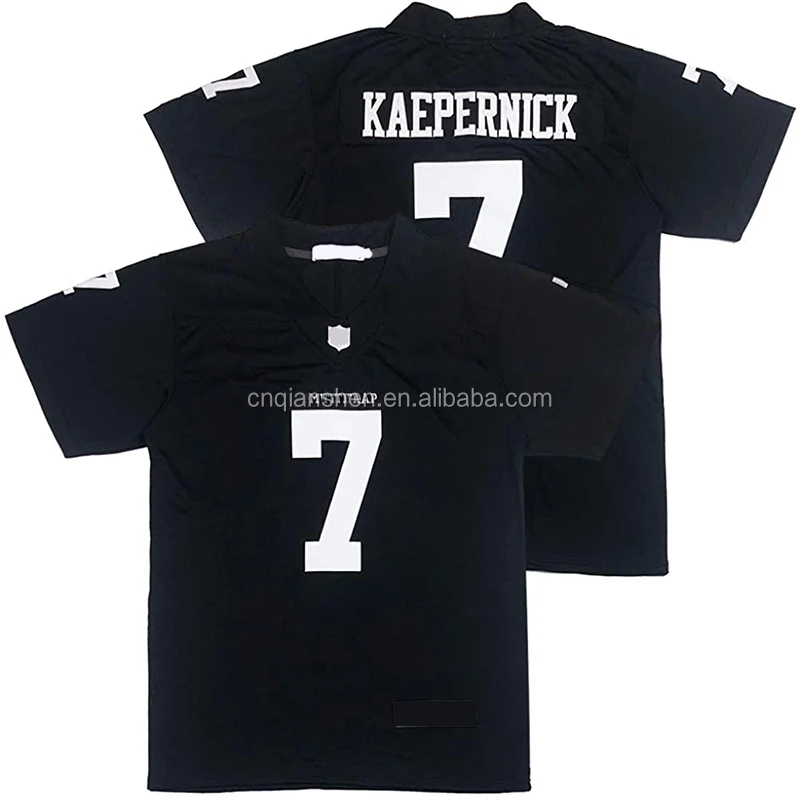 

Mens Imwithkap Colin Kaepernick 7 Top Quality American Football Jersey Stitched Black White Sports Clothing Wear Wholesale