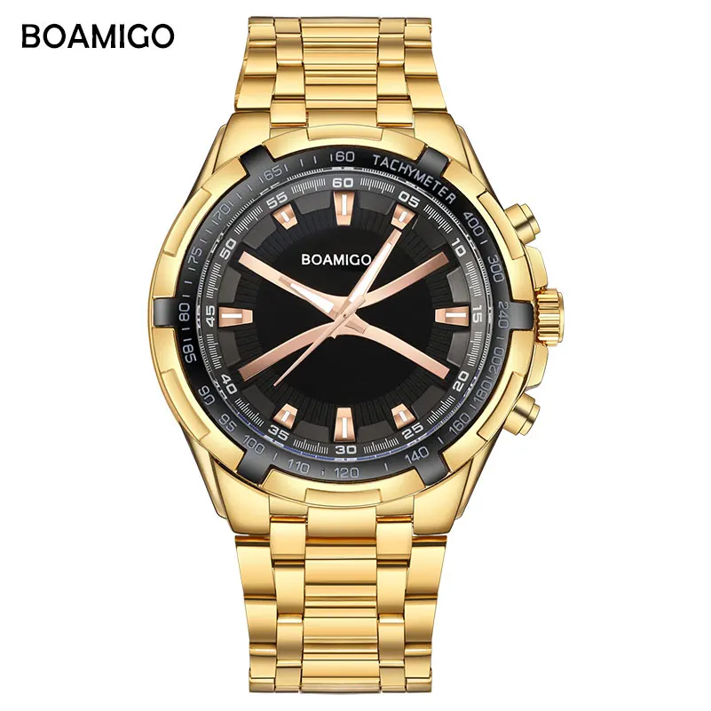 

BOAMIGO Brand Men Watch 2020 New Fashion Sports Quartz Watch Men Luxury Steel Band Wrist Watch