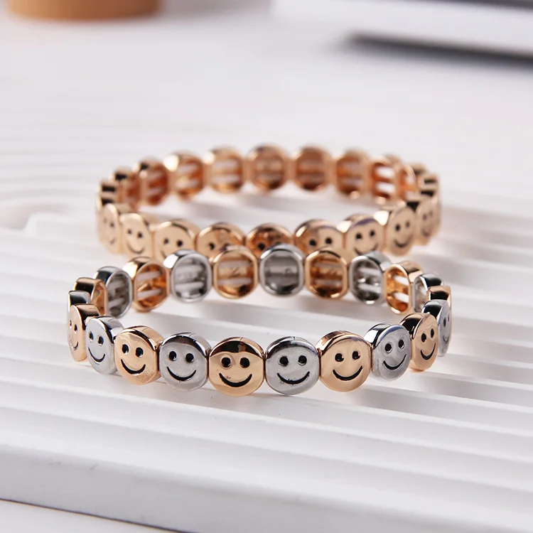 

Latest Design Simple Fashion Alloy Funny Face Bracelets Women Silver Women's Jewelry Bracelet