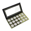 Private Label Cosmetic Custom 18 hole Paper Pan Cardboard Packaging Empty Eyeshadow Palette With windows