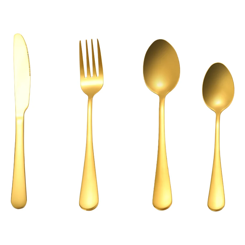 

Reusable rose gold plated dinnerware set wedding cutlery set with gift box