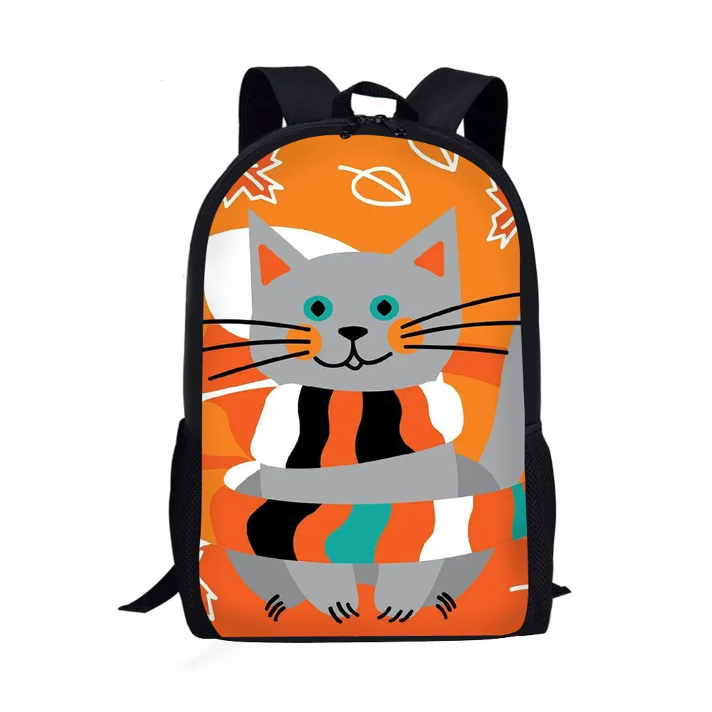 

2021 custom backpack cat pattern waterproof wholesale hiking laptop design kids school novation bags for girls boys student