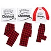 OEM High Grade Christmas Letter Striped Red Matching Family Pajamas Sets Men Women Kids Sleepwear