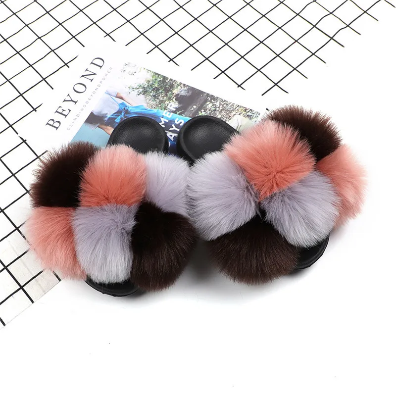 

fashion fur slippers wedges for women, Show as pictures