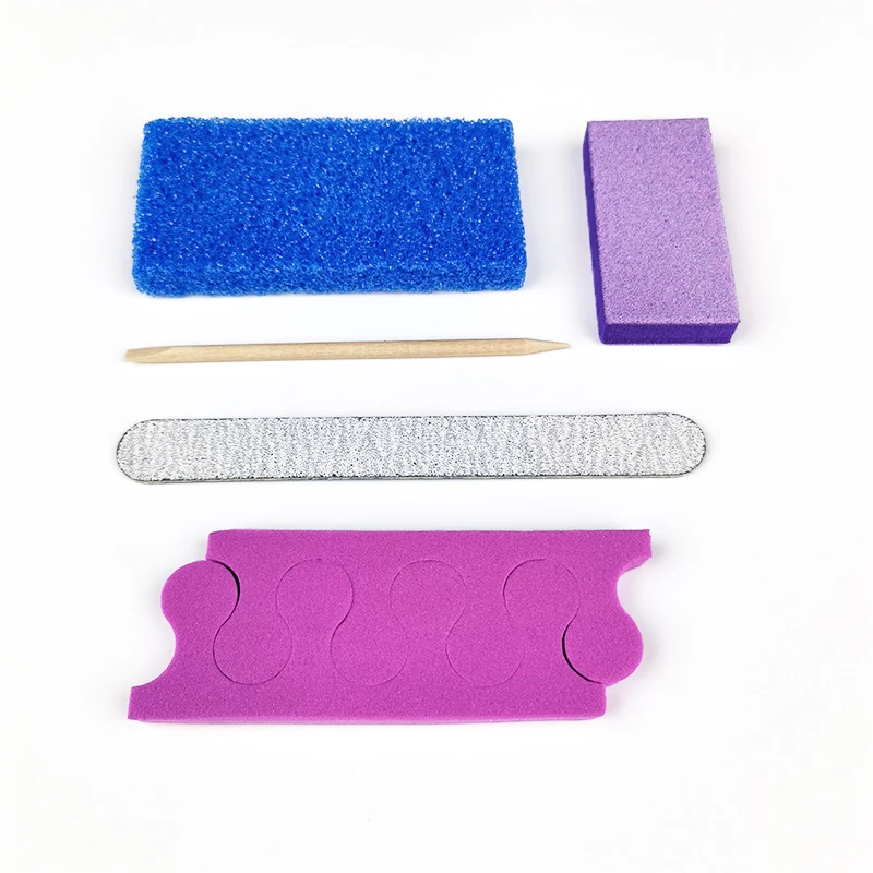 

USA Free Shipping 200 Sets/Case Professional 5 In 1 Manicure Set Disposable 5Pcs Pedicure Kit For Nail Salon, Blue