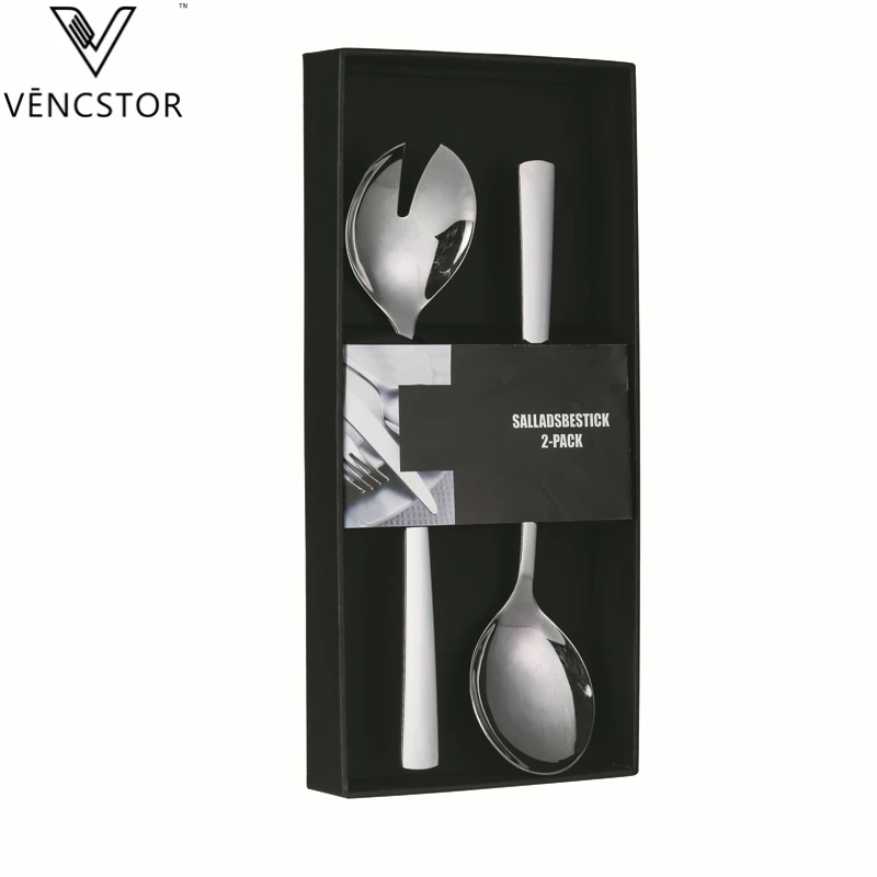 

18/0 LFGB Europe Sliver Gold Black Salad Server Set Stainless Steel Salad Spoon Salad Fork Party Wedding, Silver/gold/rose gold/black