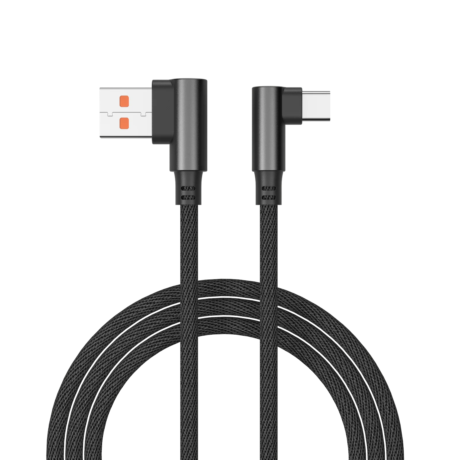 

PUJIMAX 90 Degree Fast Charging Usb C Cable Type-C Mobile Phone Charging Cable For Samsung Note Xiaomi Data Transmission Cord, Black/red/blue