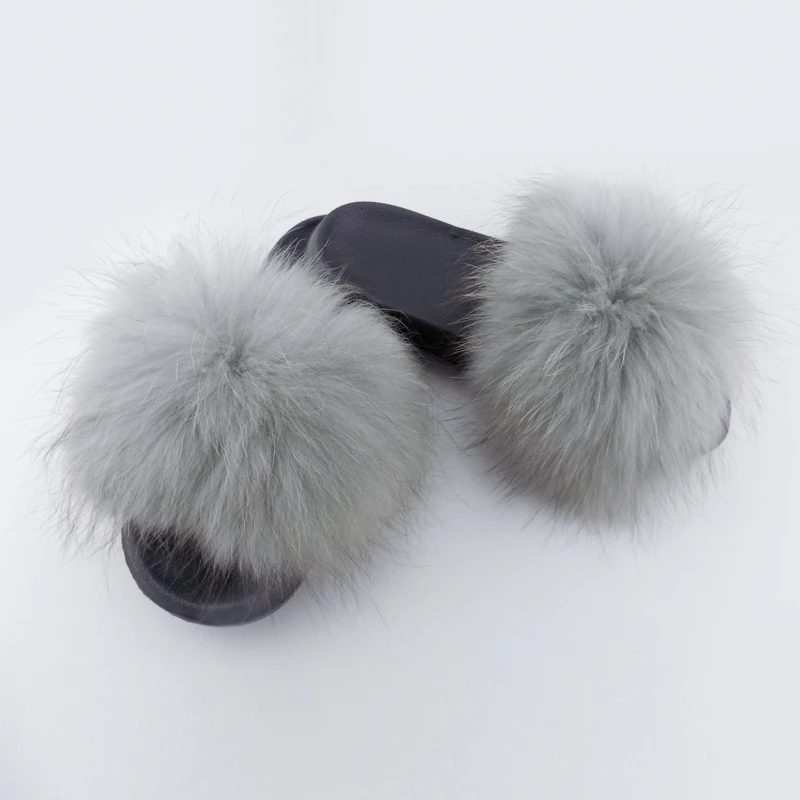 

cute women raccoon fur slipper, Show as picturs