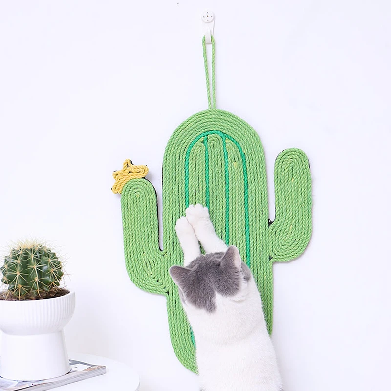 

New design claw cat toy with hanging rope sisal cactus cat sleeping blanket cat scratching mat, Blue/green