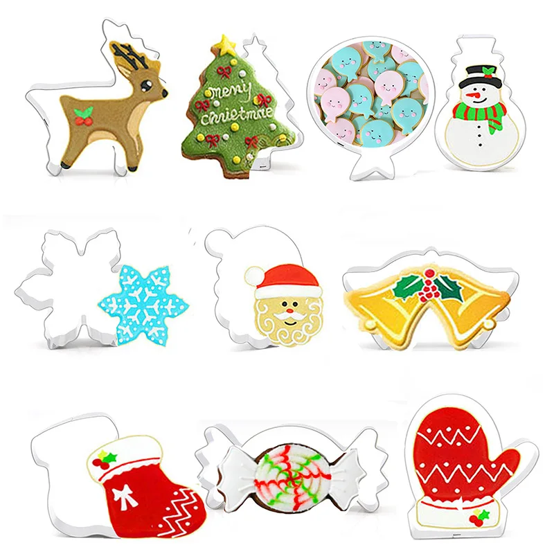 

10pcs Baking Cookie Stainless Steel Christmas Biscute Mold Cookie Cutter Set