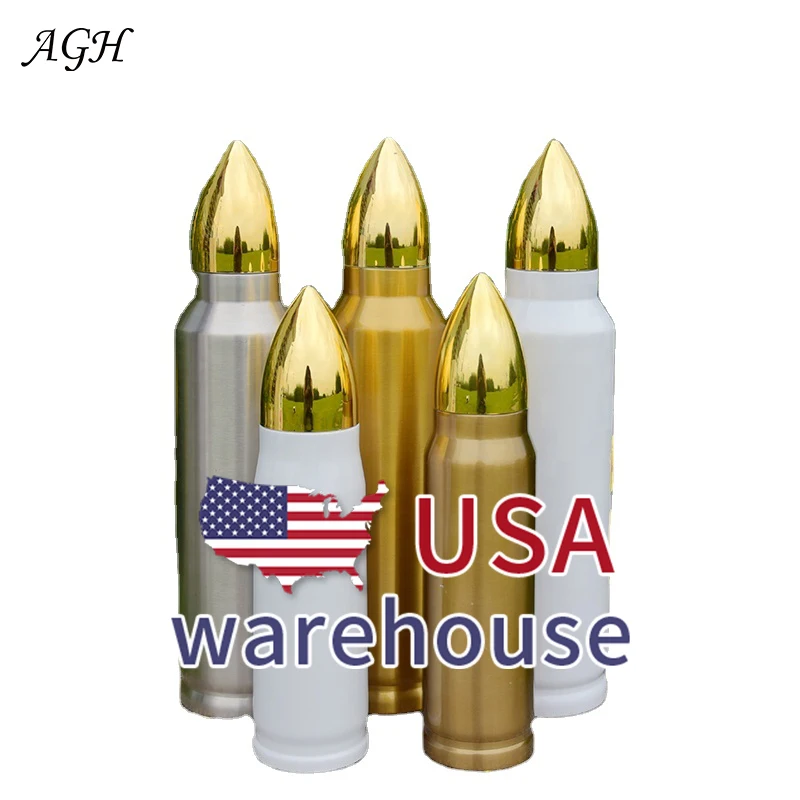 

AGH 500ml 1000ml Sublimation Blanks Flask Bullet Shell Insulation Shaped Tumbler