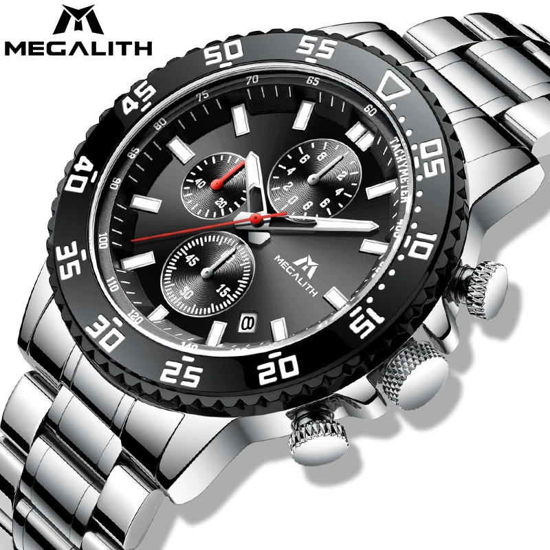 

Megalith Wholesale Luxury Brand Exclusive Original Design Watch Fashion Chronograph Dropshipping Men Quartz New Watch