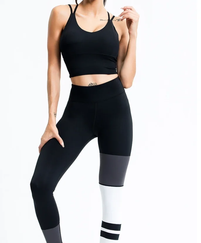

Sexy Yoga Wear Female High Elastic Quick-drying Sports Suit Beautiful Back Color Matching Yoga Training Suit Suit
