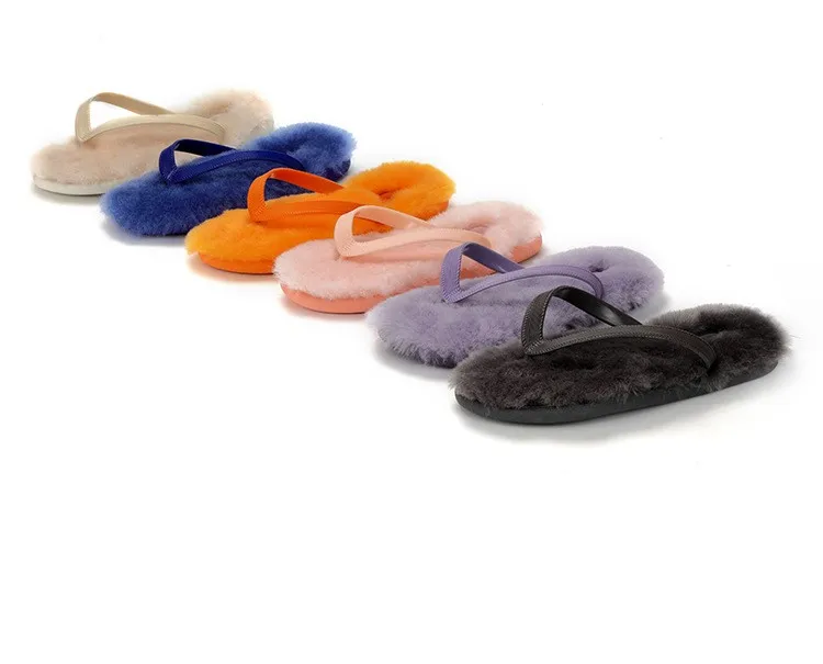 

Wholesale fashion comfortable indoor outdoor soft ug fur slides sheepskin winter slippers for women