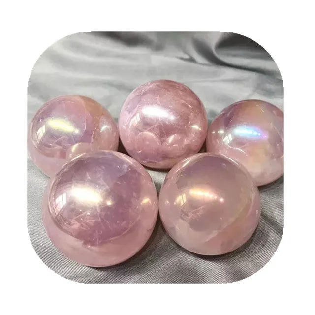

New arrivals Crystal ball Crafts natural pink aura rose quartz crystals spheres for wedding gifts for guests