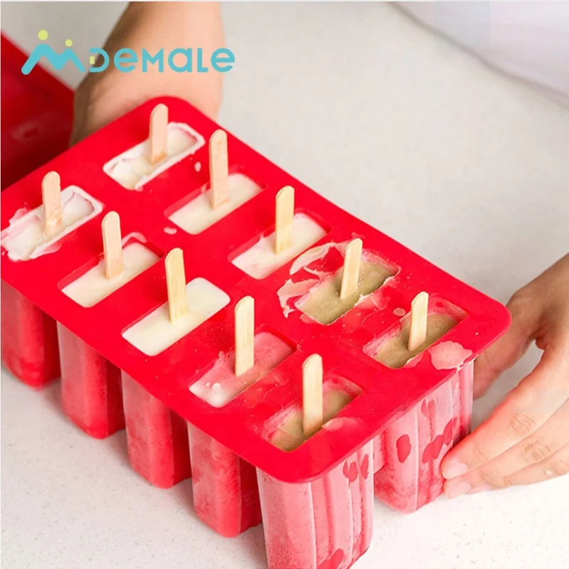 

DIY ice lolly mould custom popsicle tray silicone popsicle mold for ice cream, Pink, red, white, customize any pantone color